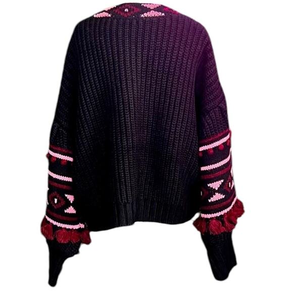 NWT Sachin + Babi Landon Knit - Black Burgundy Peony Cardagin – Sz XL - Picture 11 of 14